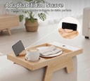 Bandeja De Madera Para Sofá Con Portavaso Y Soporte Celular
