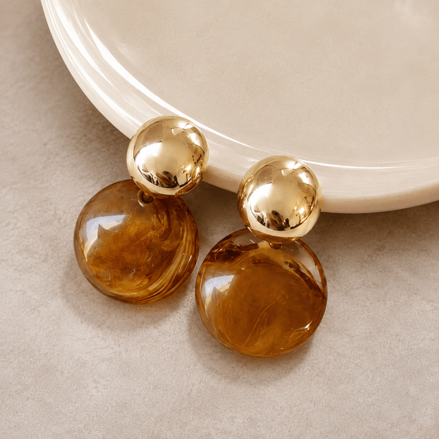 Aretes Dorados Miel — foto 2