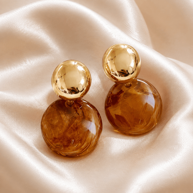 Aretes Dorados Miel — foto 3