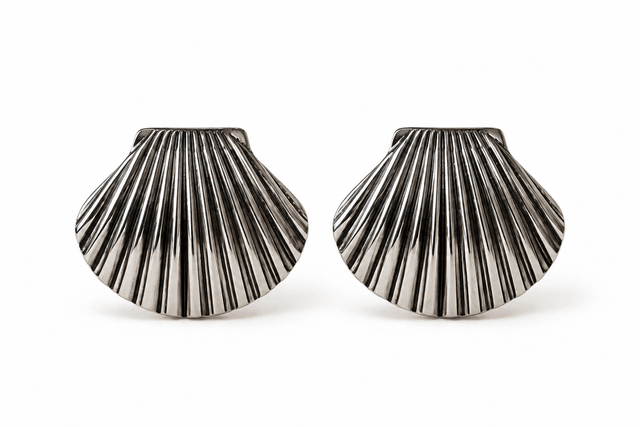 Aretes Concha Plateados — foto 3