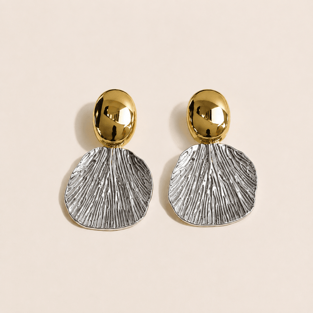Aretes Dorados Con Plateado Brisa — foto 3