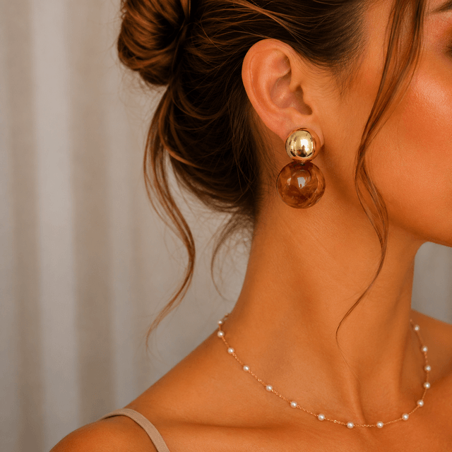 Aretes Dorados Miel — foto 1