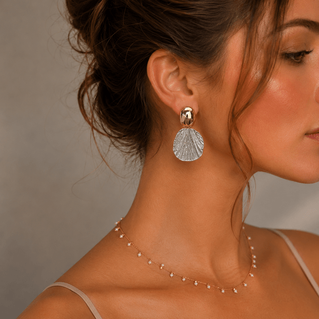 Aretes Dorados Con Plateado Brisa — foto 1