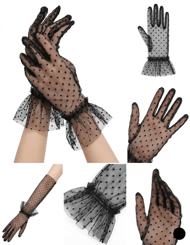 Guantes Velados con Puntos — foto 2