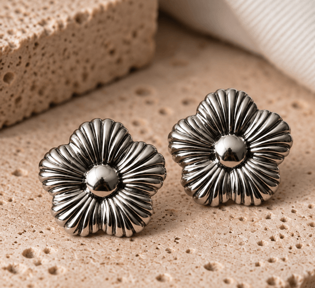 Aretes Camelia Plateados — foto 2