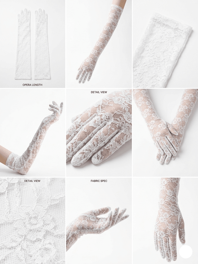 Guantes Largos de Encaje Floral — foto 5