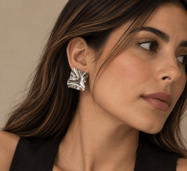 Aretes Duna Plateados — foto 1