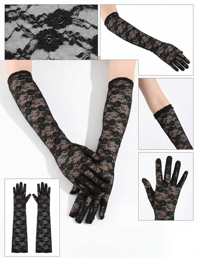 Guantes Largos de Encaje Floral — foto 3